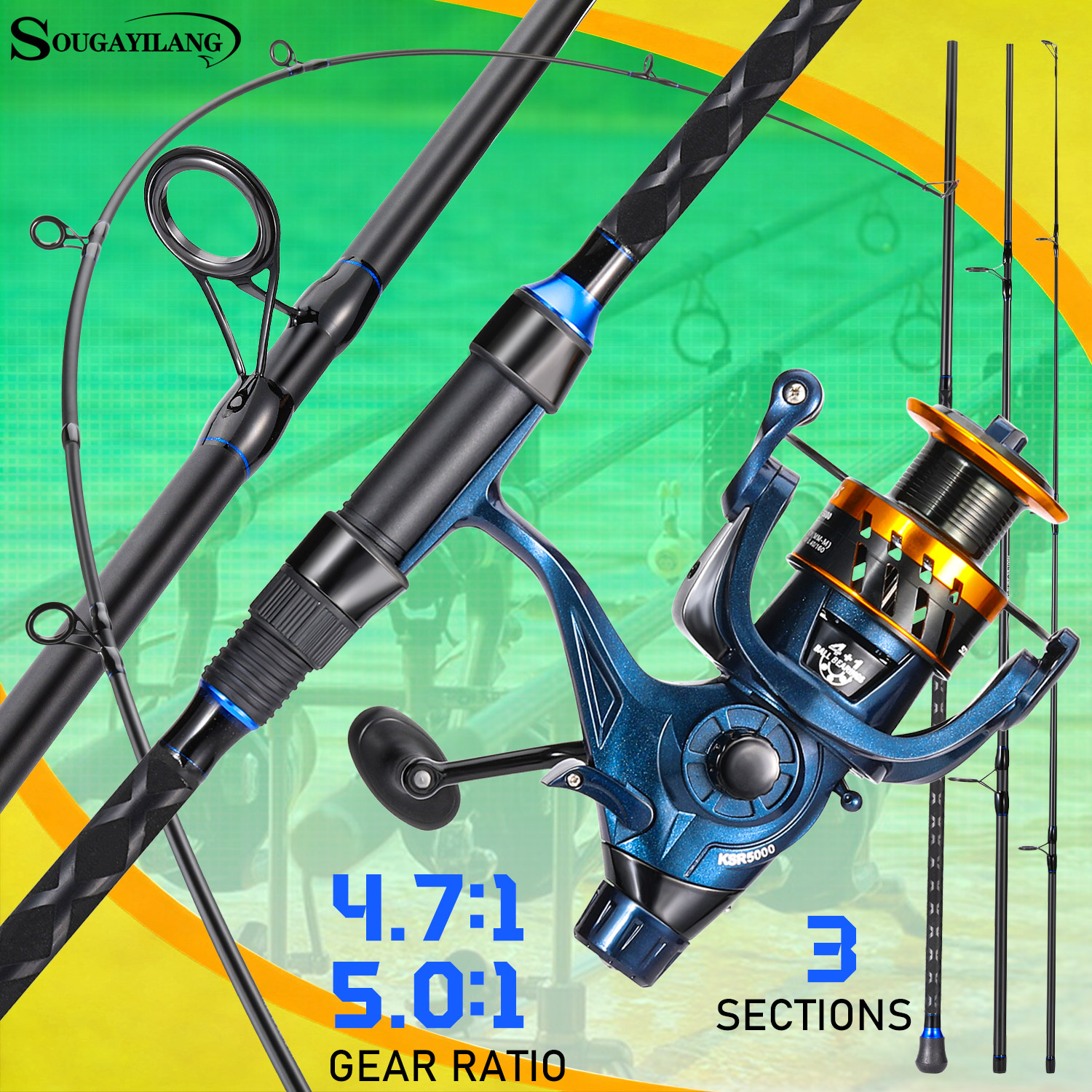 Sougayilang 3 Sections Surf Fi - Fishing Rod Combo incelemesi ve fiyatı