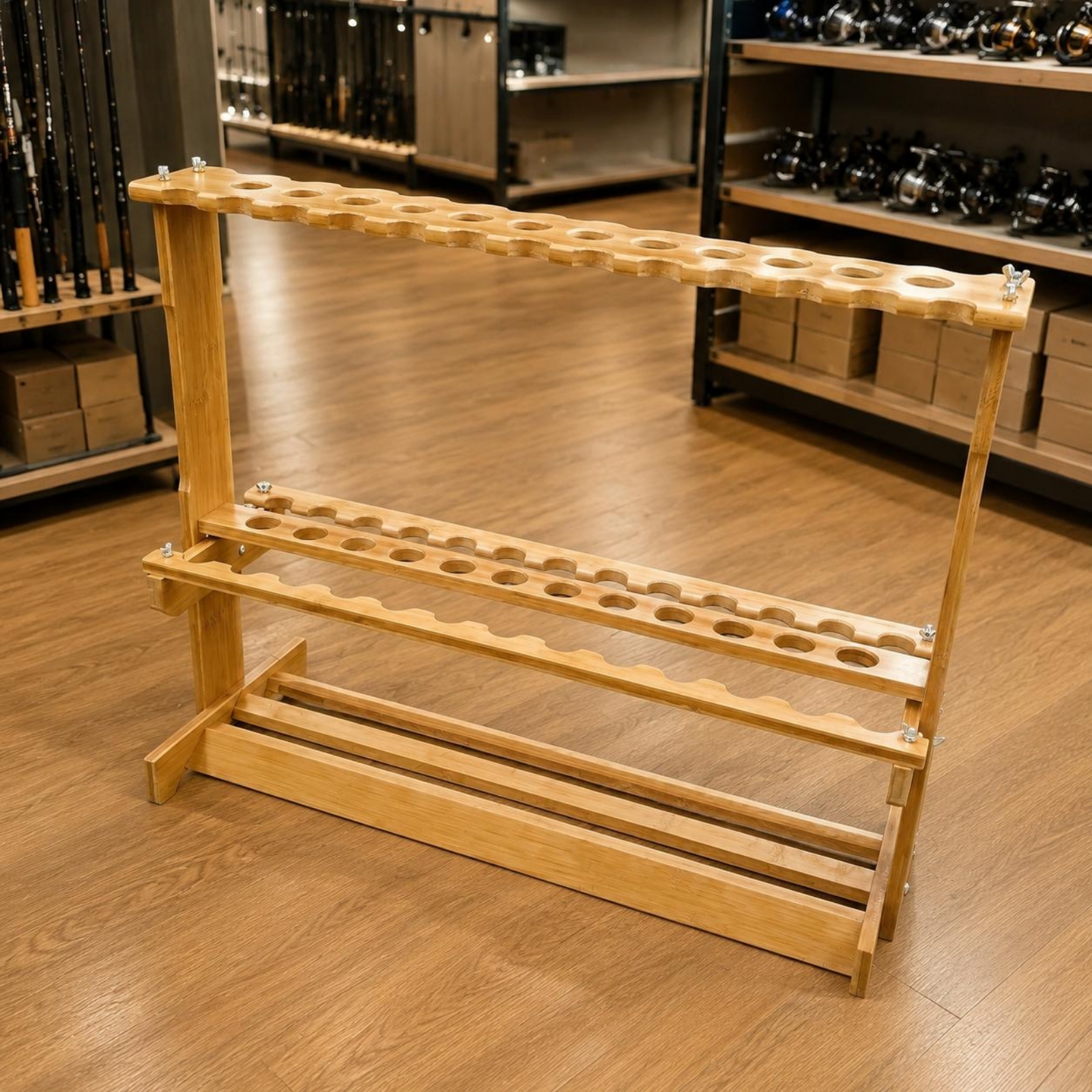 Bamboo Fishing Rod Rack Circul - Fishing Rod Rack incelemesi ve fiyatı