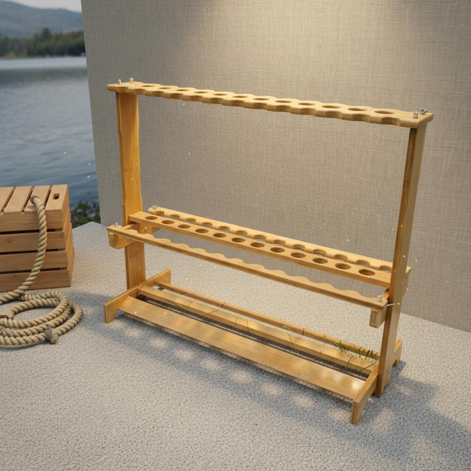 Bamboo Fishing Rod Rack Circul - Fishing Rod Rack incelemesi ve fiyatı