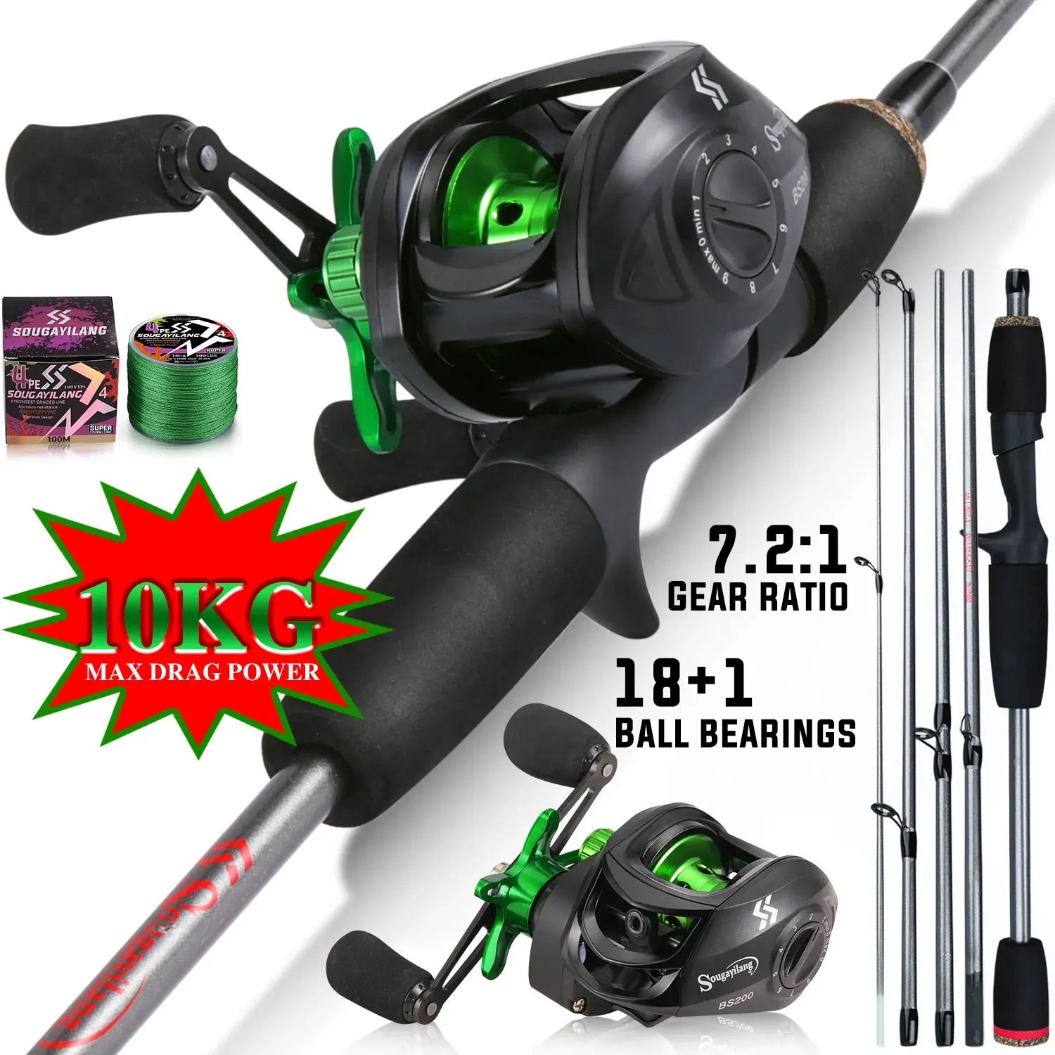 Sougayilang Fishing Rod Combo  - Fishing Rod Carbon Fiber incelemesi ve fiyatı