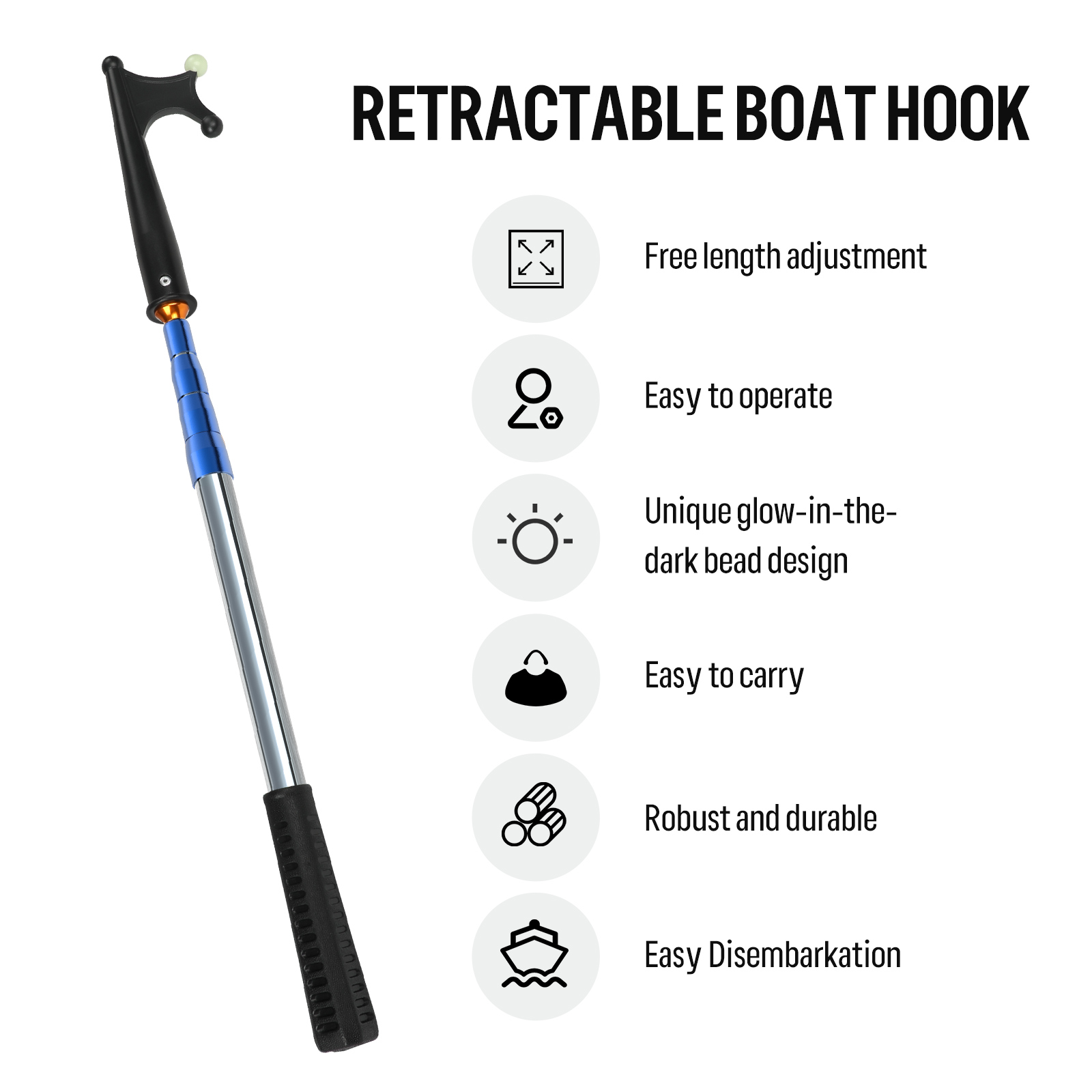 SANLIKE Telescoping Boat Hooks - Fishing Rod Casting incelemesi ve fiyatı
